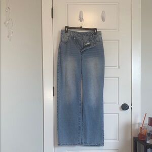 Women’s TALL Crossover Waist Blue Jeans